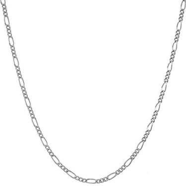 Imagem de Colar de corrente Figaro de 1,5 mm da Lifetime Jewelry, feminino e masculino, folheado a ouro real de 24 quilates, de substituição gratuita vitalícia