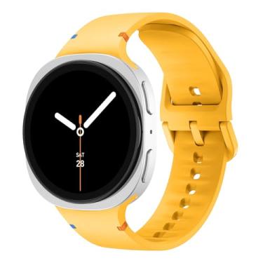 Imagem de Pulseira esportiva para Samsung Galaxy Watch 8 de 40 mm e 44 mm/8 Classic de 46 mm e feminina, sem lacunas, de silicone macio sem lacunas
