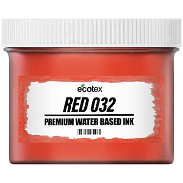 Imagem de Tinta de impressão de tela à base de água Ecotex® Red 032 (galão - 3,5 ml) - Tinta de tecido, tinta de tela de seda, tinta de tecido macio ou tinta para impressão de camisa - Suprimentos de impressão de tela para kit de impressão de tela