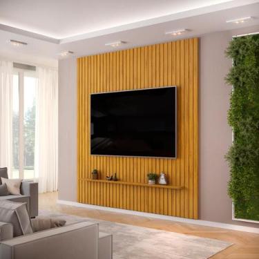 Imagem de Painel para TV até 75 Polegadas Ripado DJ Móveis Trento 250 Cedro