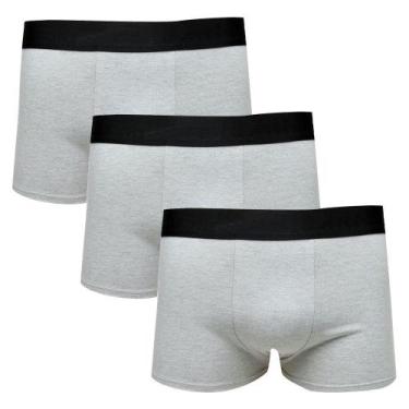 Imagem de Cueca Infantil Boxer Kit 3 Peças Algodão - DCP kids, M, Cinza