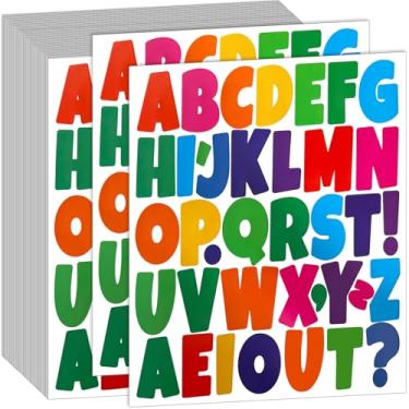 Imagem de Bemeol 1368 peças de letras de quadro de avisos 5 cm letras do alfabeto adesivos autoadesivos letras para quadro de pôster de avisos sala de aula caixa de correio porta decoração de casa (colorido)
