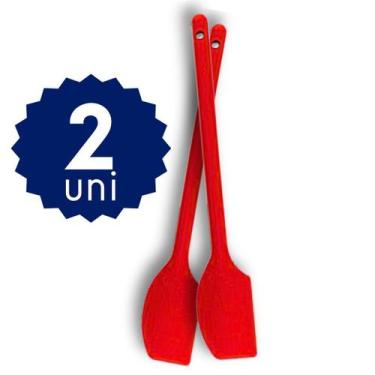 Imagem de Espátula Silicone Cabo Longo Resistente Raspar Mexer - SQ Só Qualidade