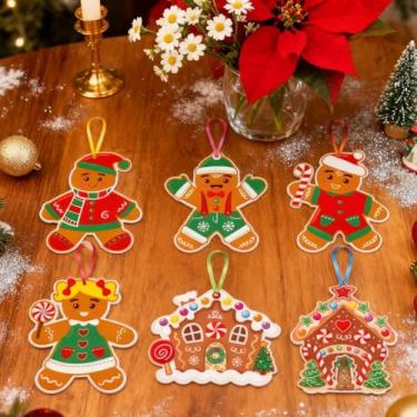 Imagem de 72 Piece Christmas Gingerbread Series DIY Card Sticker Set Christmas Tree Decoration Christmas Gift Set