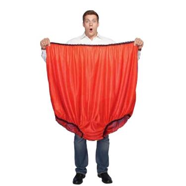 Imagem de Vaulted Skulls & Co Big Mama Undies | Calcinha engraçada de vovó | Presente de roupa íntima gigante | Enormes calcinhas engraçadas, Vermelho, Big