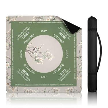 Imagem de Mahjong Mat for Table with Rules – Noise-Reducing 32.6"x32.6" Mahjong Table Cover, Waterproof Non-Slip Table Cloth for American Mahjong, Poker, Card & Board Games, Campact with Travel Bag (Green)