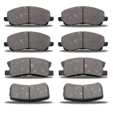 Imagem de D866 D868 Conjunto de pastilhas de freio dianteiro traseiro semimetálico compatível com Chrysler 200/Sebring, para Dodge Avenger, para Jeep Compass/Patriot, para Mitsubishi Lancer/Outlander/Sport/Rvr