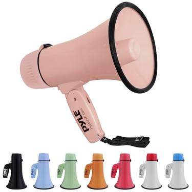 Imagem de Pyle Megafone Bullhorn de 20 W - portátil, sirene automática e volume ajustável, alcance de projeção de até 400 jardas quadradas, entrada auxiliar, talk, sirene, música, apito e gravação, alça de