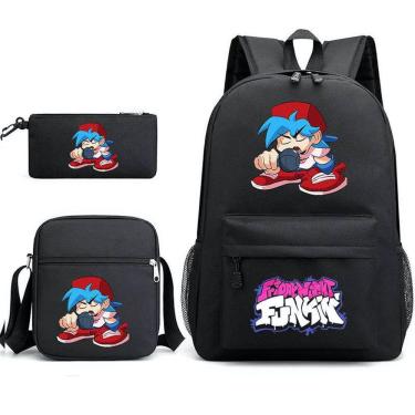 Imagem de Mochila 3 unidades/conjunto Black Fridays Nights School Bag Anime