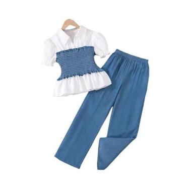 Imagem de Conjuntos De Roupas De Verão Para Meninas De 7 a 14 Anos, Moda, Top E 