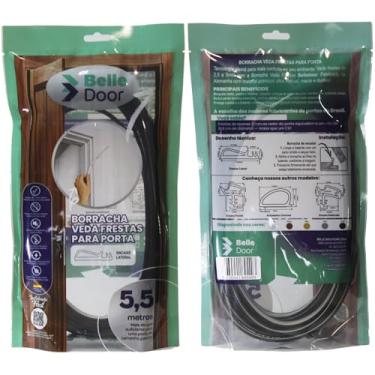 Imagem de Borracha Amortecedora Veda Frestas para Porta - Encaixe Lateral Preta 5.5m - Belledoor
