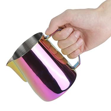 Imagem de Picheiro de Cappuccino Aço Inoxidável 304 Espesso Acessório Arte Latte com Bico Águia Ergonômico - Cabo -Caldeirao Grau Alimentar Copo Frother Multius