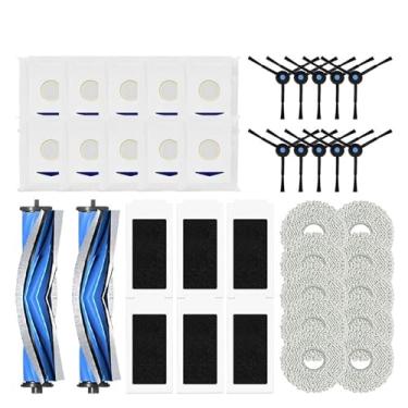 Imagem de Kit de peças de reposição, compatível com Ecovacs T30 Pro Omni/T30 OMNI e compatível com YEEDI M12 ULTRA PLUS/M12 Pro+ - rolo principal, escova lateral, filtro, saco de pó e pano de esfregão(C)
