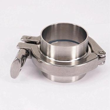 Imagem de Um conjunto de ferrolhas sanitárias de solda de 51 mm O/D + braçadeira tripla de 5 cm + conjunto de junta de silicone aço inoxidável 304 para fermentação caseira