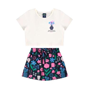 Imagem de Conjunto Cropped e Short-Saia Floral Bee Loop-Feminino