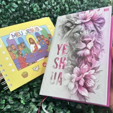 Imagem de Kit Bíblia Yeshua Floral NVI Com Índice Livro de Colorir Cristão Meu J