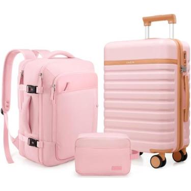 Imagem de Conjunto de Malas UKEIN 28" PC Rígida Spinner com Cadeado TSA Rosa