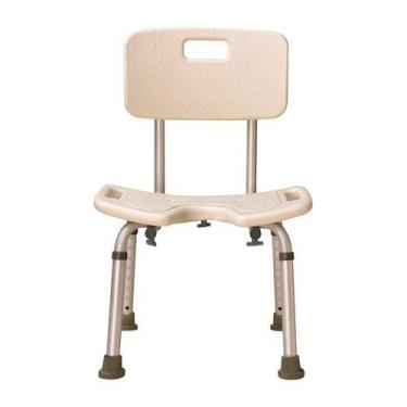 Imagem de Cadeira Com Encosto Banho Idoso 220kg Ajustável Higiênica Chuveiro Ant