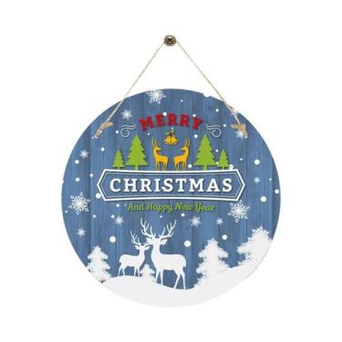 Imagem de Decoração De Natal Em Madeira Do Papai Noel Para Pendurar Na Porta, Or