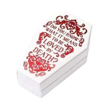 Imagem de Caixa De Joias Em Forma De Caixão Gótico Em Couro PU, Organizador Mult