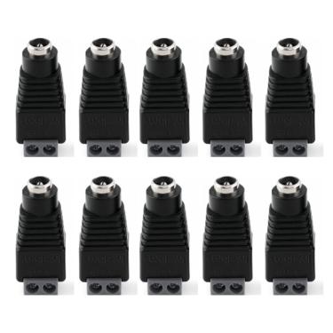 Imagem de Kit 10 Conectores Plug P4 Fêmea Borne Conex 1000 Intelbras Para Sistema De Segurança Alimentação Cftv