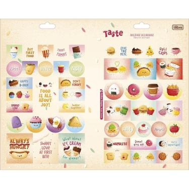 Imagem de Cartela de Adesivos Decorados Tilibra Taste com Tamanhos Variados para Personalizar Cadernos