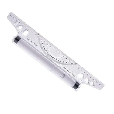 Imagem de Régua Paralela de 30cm para Desenhar Círculos Medição de Linhas Angulares