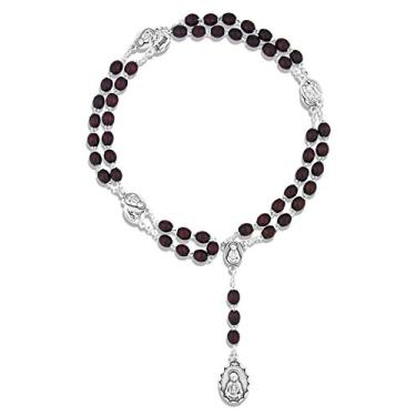 Imagem de Terço tradicional das sete tristezas do Vaticano | Terço devocional da mãe triste católica com contas de madeira escura | É um ótimo presente de primeira comunhão ou confirmação!