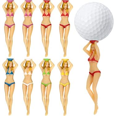 Imagem de Sumind 8 peças de camisetas coloridas de golfe divertidas camisetas de golfe de 7,6 cm camisetas novidade de prática de golfe branco elefante meias presentes para golfista presente divertido