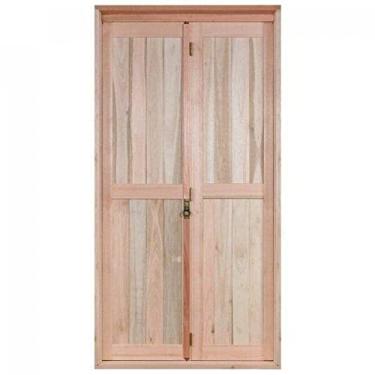 Imagem de Portas Camarão de Lambris em Vertical com Sanfona à Esquerda Rondosul Natural