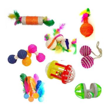 Imagem de Kit Brinquedos Para Gatos - 8 Peças.
