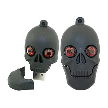 Imagem de Pen Drive USB em formato de esqueleto humano de 128 GB, pen drive USB 2.0, pen drive, pen drive USB 2.0, pen drive, pen drive, cartão de memória, armazenamento externo, disco USB com corrente (preto)