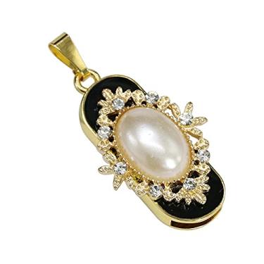 Imagem de Colar de flores de 64 GB modelo unidade USB Flash Drives Flash Drive Pen Drive USB 2.0 Flash Drive U Disk Drive USB Stick Pen Drive (branco)