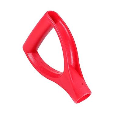 Imagem de Bettomshin 1 peça de alça tipo D para pá, diâmetro interno de 32 mm (≈32 mm) de substituição de PVC Darwins Grip Handle Braço de economia de trabalho textura antiderrapante para pitchfork ferramenta de escavação de neve (vermelho puro)