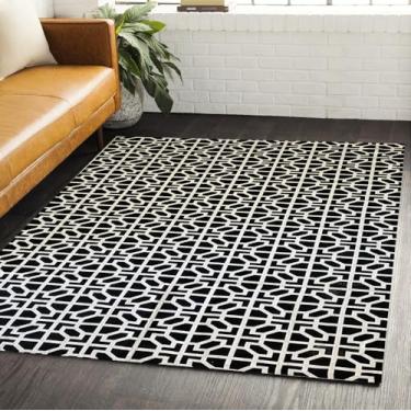 Imagem de Tapete Grande Geométrico Antiderrapante para Sala ou Quarto – Estilo Moderno, Confortável e Sofisticado – 2,00m x 1,32m