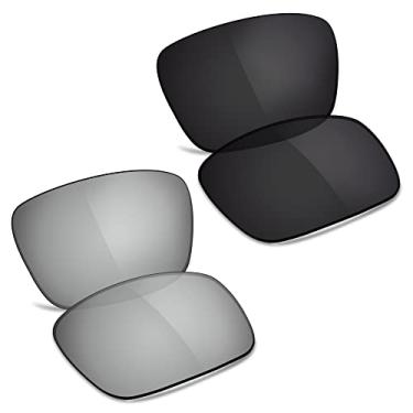 Imagem de TRUSHELL Lentes de reposição polarizadas para óculos de sol Oakley TwoFace OO9189 - preto + prata