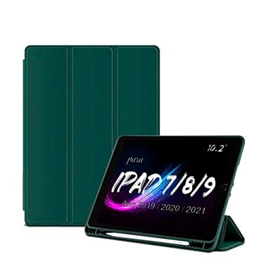 Imagem de Smart Case C/Suporte Pencil Para Apple iPad 7ª 8ª 9ª Geração De10.2" Pol. Model A2197 A2200 A2198 / A2270 A2428 A2429 A2430 / A2602 A2604 A2603 A2605 Ano 2019/2020 /2021 - Alamo (VERDE)