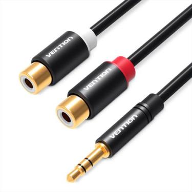 Imagem de Cabo Adaptador 2 Rca Para P2 Profissional Dj 30cm Vention