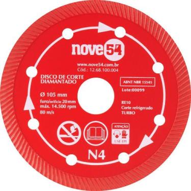 Imagem de Disco diamantado 105mm turbo furo 20mm n4 - Nove54