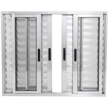 Imagem de Janela Veneziana 6 Folhas Alumínio Brilhante 1.00 x 1.00 Linha 25 - DC