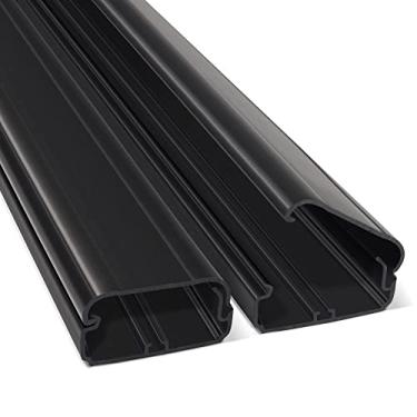 Imagem de ZhiYo Capa de cabo de TV para parede, corretivo de cabo de 80 cm, ocultador de cabos para TV montada na parede, capa de fio pintável para esconder fios, kit de pista de cabos preto, 2X C 15,20 cm L