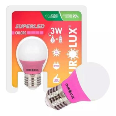 Imagem de Lâmpada Super Led S30 Bolinha 3W Bivolt Colors E27 Rosa - OUROLUX
