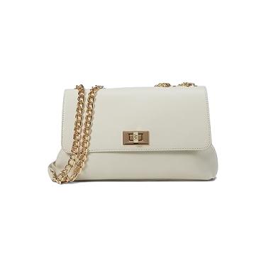 Imagem de Anne Klein Bolsa de ombro conversível com fecho de esmalte, Giz/Giz, One Size