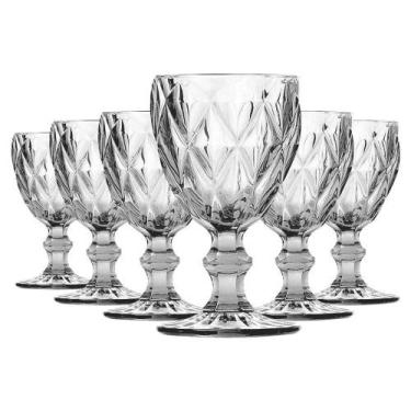 Imagem de Jogo de Taças de Água Diamante Transparente - 6 Peças  Linha Color Taç