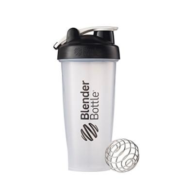Imagem de Coqueteleira clássica BlenderBottle perfeita para shakes de proteína e pré-treino, 800 ml, transparente/preto/branco