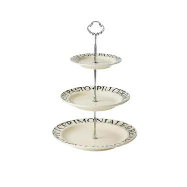 Imagem de Conjunto criativo de pratos com letras inglesas, tigela de arroz, tigela de sopa, utensílios de mesa ocidentais - prato de espeto de três camadas