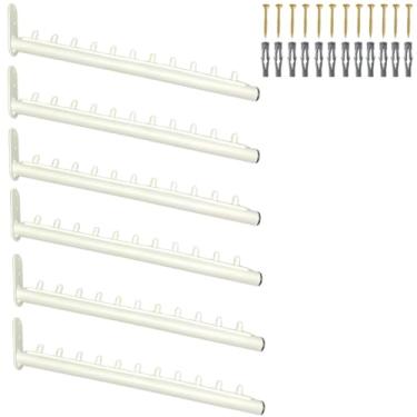 Imagem de Kit Seis Araras Rt Inclinadas Para Loja 40cm Fixa De Parede (Branco)