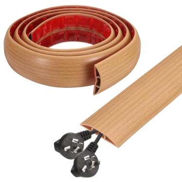 Imagem de HARFINGTON Capa de cabo de 1,8 m L 1,5 x A 0,3 Canal interno PVC esconde extensão, protetor de fios para evitar desvios de cabos, gerenciamento de cabos, amarelo