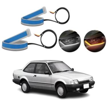 Imagem de Kit Fitas Led DRL Farol + Seta 12v 45cm Escort 1983 1984 1985 1986 - L