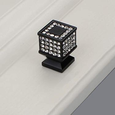 Imagem de Puxador de armário estilo europeu, com cristal de strass, 1 peça, puxadores de gaveta, maçanetas, puxadores de móveis quadrados de furo único, puxadores de hardware, com parafusos, maçaneta de porta